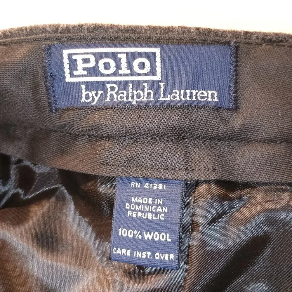 NWOT POLO RALPH LAUREN 40 X 30 100% Heavy Wool Flannel Tweed Trousers Pants Luxu - Picture 2 of 8